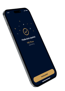 The InGold PAY® mobile app confirming a successful payment